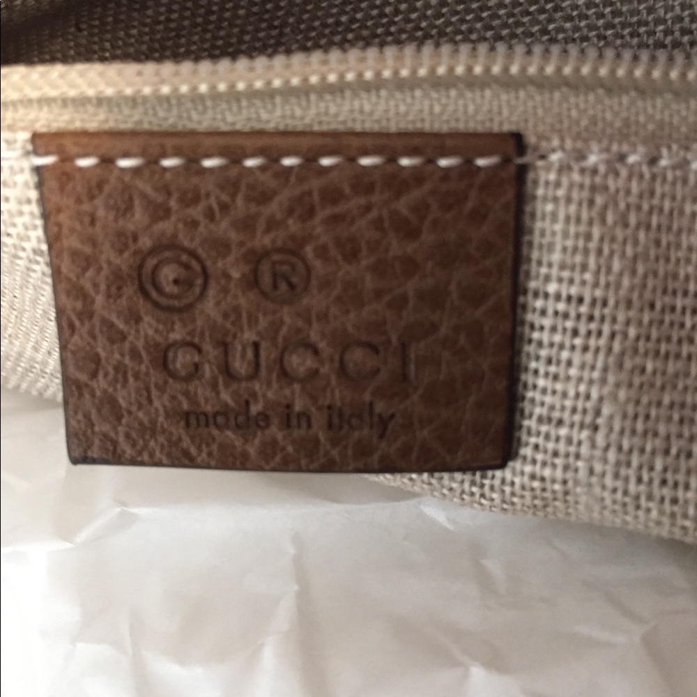 NEW Gucci Bree Canvas/Leather Beige-Ebony tote - Picture 7 of 16